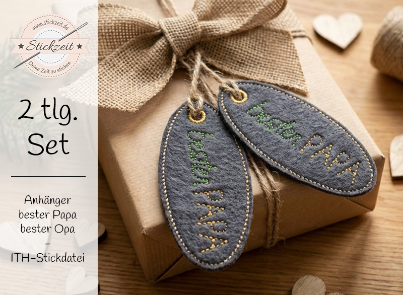 Anhänger Bester Papa Opa Vatertag - ITH-Stickdatei